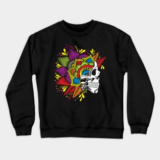 Mexican Skull Embroidery Effect Crewneck Sweatshirt